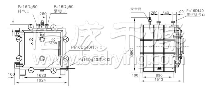 方形靜態(tài)真空干燥機(jī)結(jié)構(gòu)示意圖